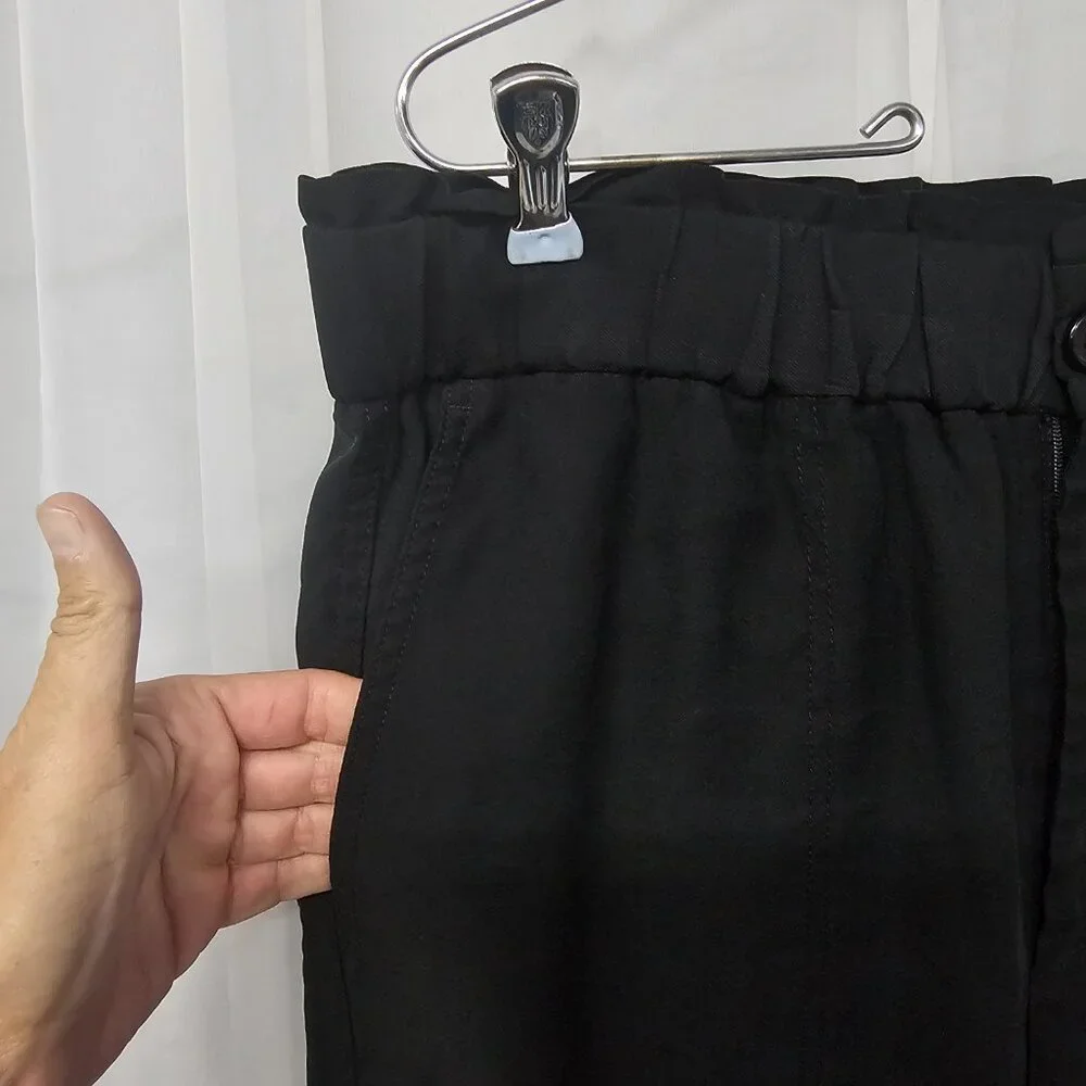 Banana Republic Black Pants Casual Cropped Straight Leg Office L - Picture 4 of 11